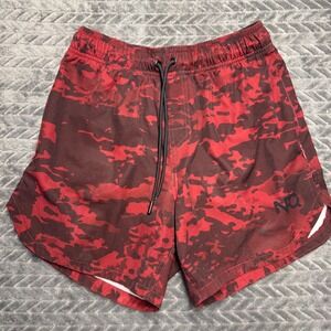 NFQ Never F***ing Quit‎ Mens Training Shorts Red Camo Shorts Size Small (1438)